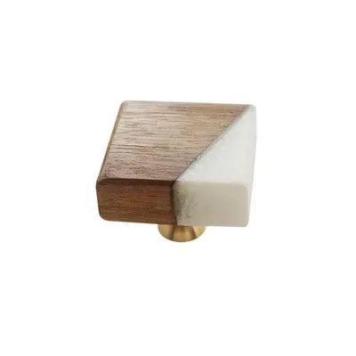 Bouton de porte carré bois