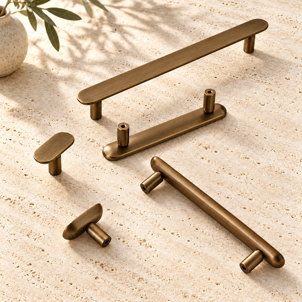 Poignée de meuble au design originale Bronze Brossé
